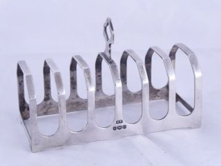 Lovely Vintage Art Deco Style Solid Sterling Silver 6 Section Toast Rack 1957