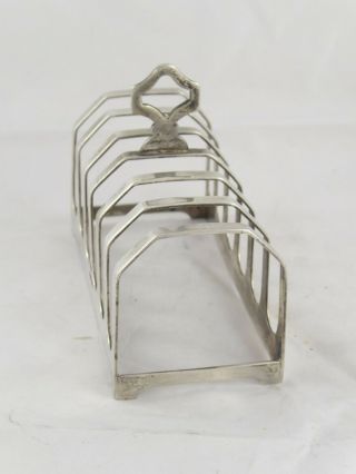 LOVELY VINTAGE ART DECO STYLE SOLID STERLING SILVER 6 SECTION TOAST RACK 1957 2