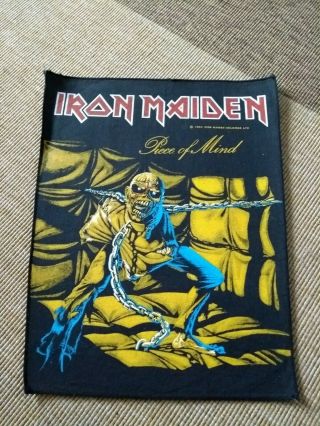 Iron Maiden Piece Of Mind Org 1983 Vintage Backpatch Black Sabbath Metallica