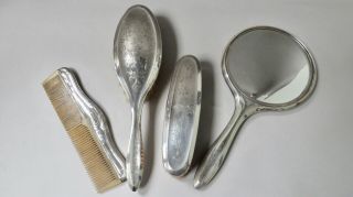 Sydney & Co Sterling Silver Brushes Hand Mirror Vanity Dressing Table Set 1920