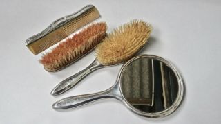Sydney & Co Sterling Silver Brushes Hand Mirror Vanity Dressing Table Set 1920 2