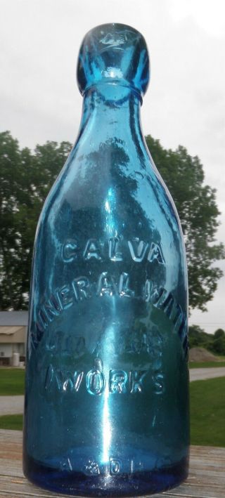 Galva Illinois.  X - Rare,  Cobalt Soda.  C.  M.  Ayres & Co,  Galva Mineral Water