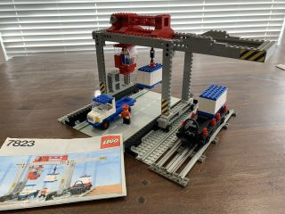 Lego Vintage Classic 12 Volt Train 7823 Container Crane Depot With Instructions