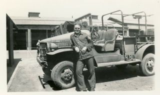 Org Wwii Photo: American Gi With Transport Truck