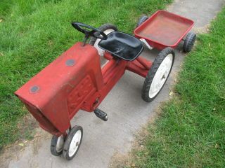 Vintage Pedal Car Tractor & Trailer Wagon,  1950 ' s 6
