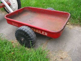 Vintage Pedal Car Tractor & Trailer Wagon,  1950 ' s 8