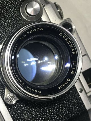Estate Vintage Canon Rangefinder Camera & Serenar 50mm ƒ:1.  8 Lens Japan 4
