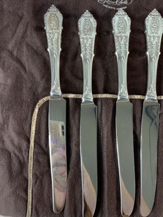 WALLACE Sterling Silver Stainless ROSE POINT 6pc Dinner Knife Set 9 