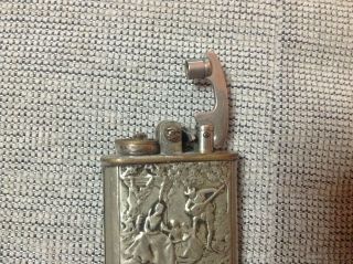 Vintage COLIBRI Petrol Cigarette Lighter 1930s With Romantic scene 3