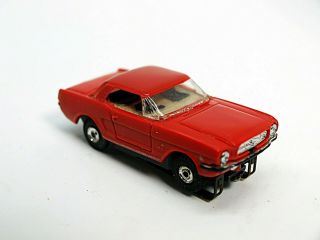 Aurora/t Jet Vintage - Ford Mustang - Red/red Hardtop - H O Slot Car