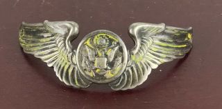 Vintage World War 2 Ww2 Sterling Silver Usaf Air Force Pilot Wings Curved