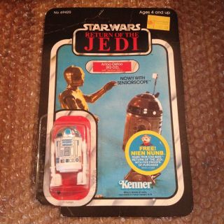 Star Wars Vintage Kenner R2 - D2 Sensor Scope On Cut Card No Pop 1983 Rotj 48 Card