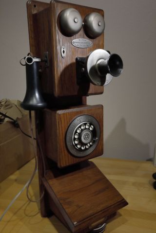 America Edition Wooden Wall Phone Circa 1882