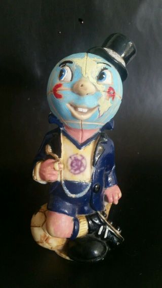 Vtg Rare Man With World Head,  Squeaky Toy 7 " Mexico 1950s