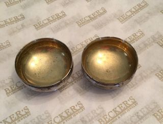 Tiffany & Co Sterling Silver Footed Salt Dishes Gold Gilt Bowls,  4374