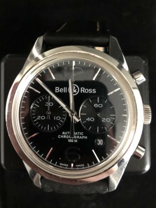 Bell & Ross Vintage Officer Chronograph Stainless Steel Watch Brg126 - Bl - St