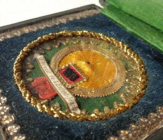 RARE ANTIQUE RELIQUARY BOX w HAIR & CLOTHING RELIC OF SAINT THERESE OF LISIEUX 11