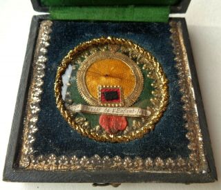 RARE ANTIQUE RELIQUARY BOX w HAIR & CLOTHING RELIC OF SAINT THERESE OF LISIEUX 5
