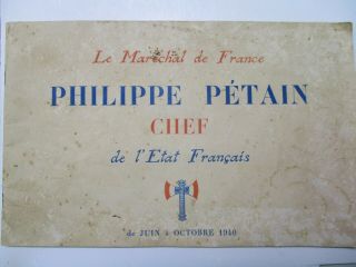 Booklet Le Marschal De France Philppe Petain Chef De L 