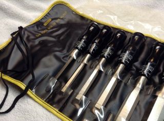 Vintage Stanley Set Of 9 Wood Chisel Pocket Style 60 Made In The USA 4