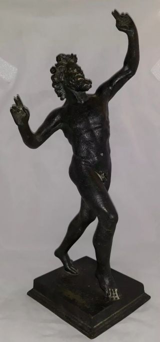 Antique Grand Tour Bronze Sculpture Of The Dancing Faun - Pompeii
