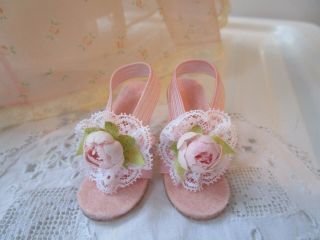 Madame Alexander Cissy Vintage Pink Flocked Peignoir & Custom Rose Mule Heels 8