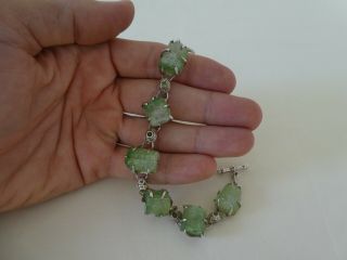 Vintage Chunky Starborn Silver Moldavite Bracelet