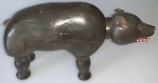 Antique Schoenhut Bear With Glass Eyes & Leather Ears