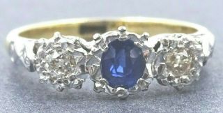 Vintage Darling 18ct Yellow & White Gold Sapphire & Diamond Ring - Val: $1,  860