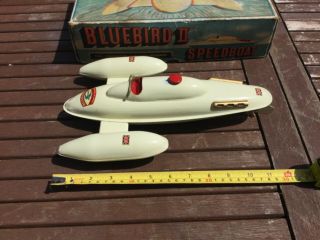 Sutcliffe Bluebird 11 speedboat tinplate clockwork. 7