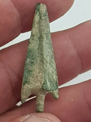 Fantastic Extremely Rare Ancient Bronze Arrowhead.  11.  Gr.  43 Mm