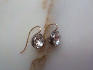 Antique Georgian Black Dot Paste Diamond Earrings 18k Gold And Silver