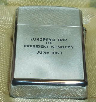 Very Rare 1963 President Kennedy Trip Europe Gift Lighter 6