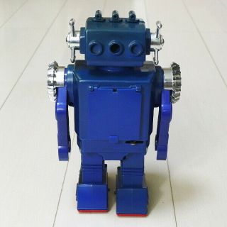 Japan Tin Toy Horikawa Limited Smoking Engine Robot Blue Color Box Matic 4