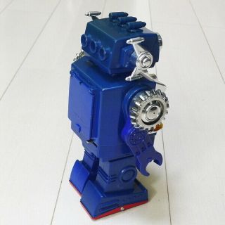Japan Tin Toy Horikawa Limited Smoking Engine Robot Blue Color Box Matic 5