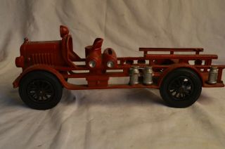 Vintage Hubley Cast Iron 13” Fire Truck Engine Ladder 1930 