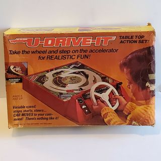 Vintage 1974 Schaper U - Drive - It Table Top Action Set Driving Game 801 w/ Box 7