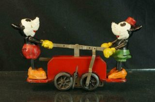 1930 ' s LIONEL PRE WAR WALT DISNEY WIND UP MICKEY MOUSE TRAIN HAND CAR 4