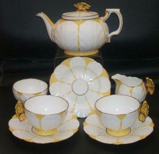 Aynsley Butterfly Handle Rare Cabinet Teaset