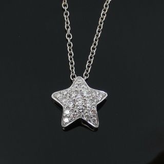 Fine Gerard 0.  50ct D/E VS/VVS Ideal Cut Diamond & 18K White Gold Star Necklace 4