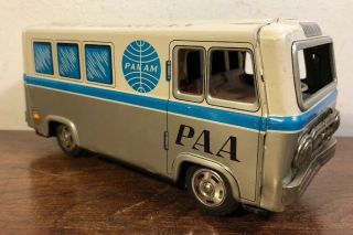 Vintage Tin Friction Paa Pan American Panam Van Bus Toy Japan Hino Hayashi