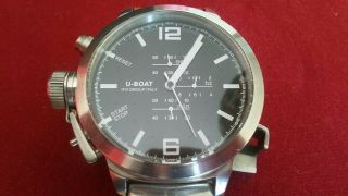 U Boat Nero 53mm Chronograph Very Rare 925 Solid Silver Quartz Watch,