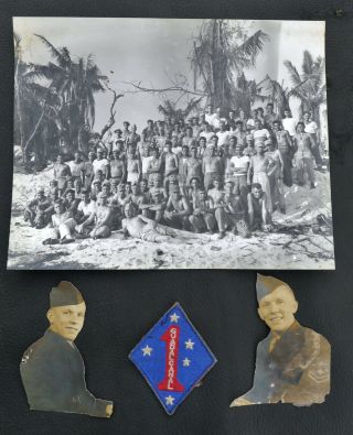 WWII Docs Photos 1st Marine Patch Purple Heart Gold Star Howlin Mad Smith Named 2