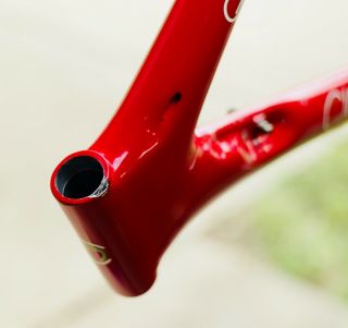 Rare 1989 Carbon Cinelli “Cinetica” bicycle road frame,  Campagnolo.  Ferrari red. 12