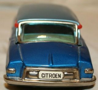 STUNNING BEAUTY 1959 Vintag Bandai Japan CITROEN DS19 SEDAN Tin Friction Toy Car 6