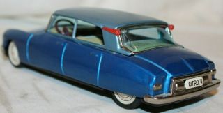 STUNNING BEAUTY 1959 Vintag Bandai Japan CITROEN DS19 SEDAN Tin Friction Toy Car 7