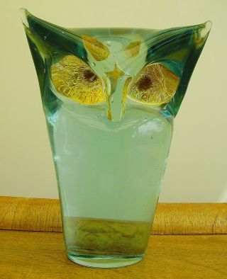 Rare Vintage 1960s Antonio Da Ros Murano Cenedese Art Glass Owl Sommerso