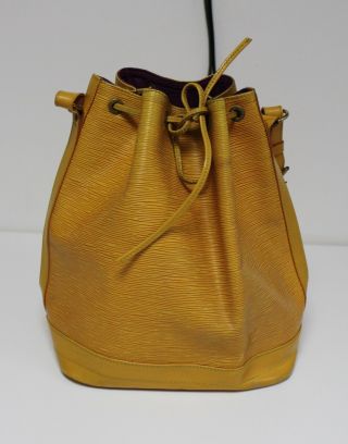 Vintage Louis Vuitton Noe Yellow Epi Leather Shoulder Hand Bag Authentic