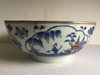 " Very " Antique Chinese Porcelain Imari Large Bowl 11 " Diameter 18th 19thc