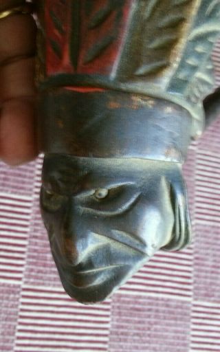 Vintage Old Indian face tobacco pipe 8
